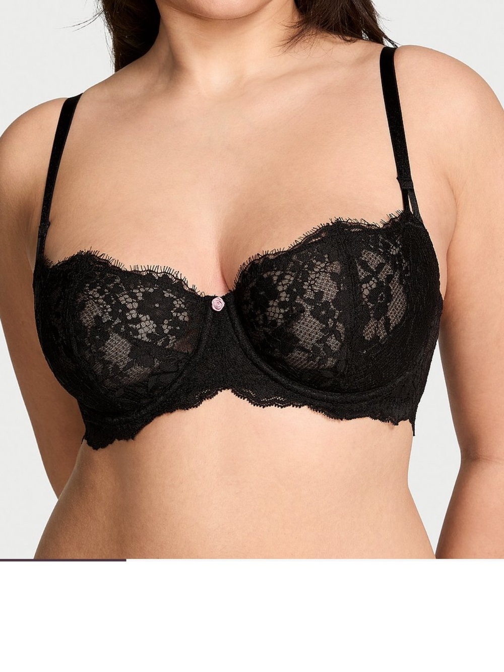 Victoria's Secret Black Lace Balconette Bra